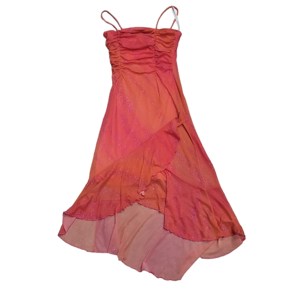 Taboo Dresses & Skirts - EUC Vintage Taboo women's hot orange pink sparkling fishtail midi dress S